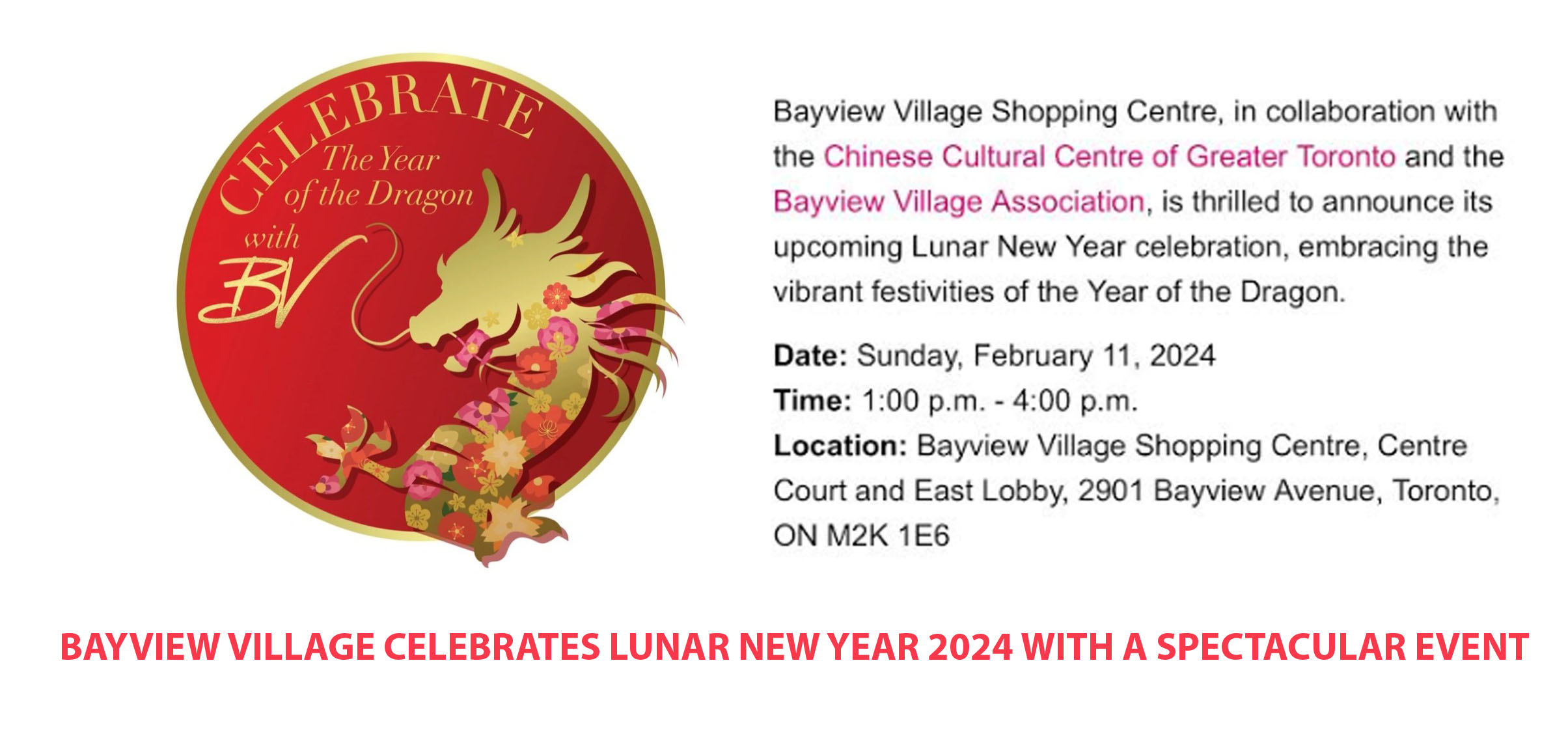 Bayview Village Celebrates Lunar New Year 2024 – Chinese Cultural ...